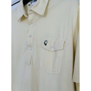 CRIQUET Pale Yellow Short Sleeve Golf Polo Shirt XL Vintage Inspired Preppy